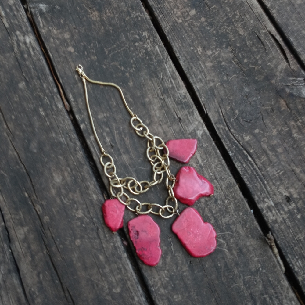 🌞🎀 Bibi NECKLACE🩸Red Coral Stones - Picture 5 of 6